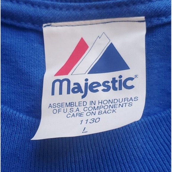 CHICAGO CUBS Simple Chest Logo Majestic Tag Men's T-Shirt Size Large Tshirt - Picture 3 of 4